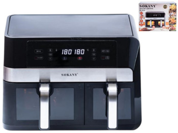 Аэрофритюр-аэрогриль, 2800Вт, сенсорное управление, 80–200°C, 8 программ, 11л, цвет черный