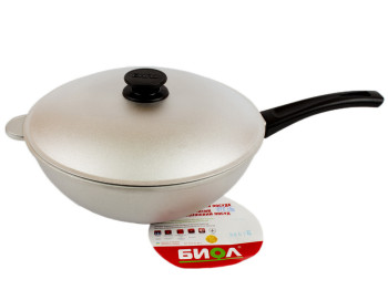 Сковорода алюм. WOK с алюм. крышкой и бакелит. ручкой 30см 3002К