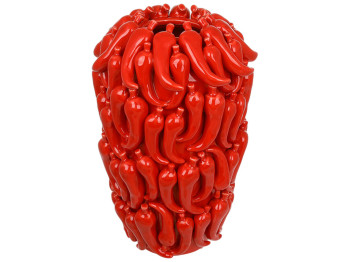 Ваза для цветов фарфоровая Chili pepper, красная D21×35см
