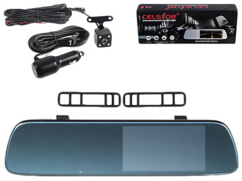Автомобильный цифровой видеорегистратор Celsior DVR M1 FHD двухкамерное зеркало