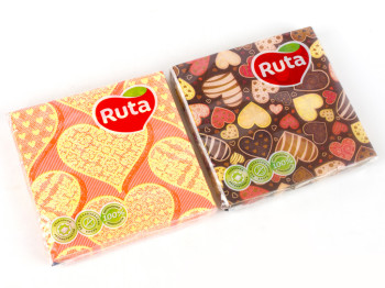Салфетки "Ruta" Art - Сердце 2 расцветки двухсл. ароматизированные 33x33см 20шт