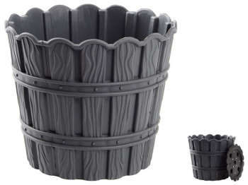 Горщик для квітів Violet House 1054 Bamboo Grey, із дренажем, 1,2л, 8690069984902