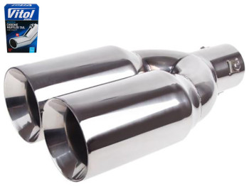 Насадка на глушитель VITOL НГ-0346, вход D64мм, длина 305мм, 2 выхода 89мм