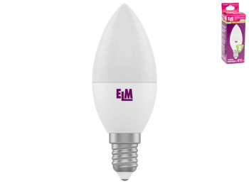 Лампа світлодіодна свічка ELM Led 18-0091 C37 6W цоколь-Е14-маленький, теплий білий світ