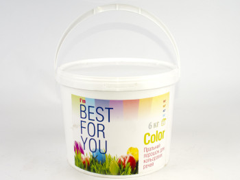 Стиральный порошок бесфосфатный "Best for You Color" для цветных тканей 6кг (ведро) Чехия