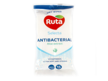 Вологі серветки "Ruta" Selecta Antibacterial 15шт антибактеріальні
