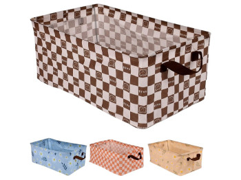 Коробка для зберігання, складана, 46×27×19 см, з ручками, колір в асортименті
