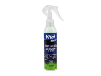Полироль для пластика и винила VITOL матовая, 150мл, Яблоко