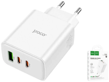 Сетевое зарядное устройство Hoco C126A Pure PD+QC 40W(2C1A) Цвет Белый