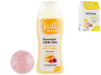Набор косметический Milky Dream Наслаждение (Крем-гель для душа 300мл, Бомба для ванн 80г)
