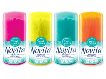 Ватні палички Novita Delicate в круглій банці, моноблок 50шт