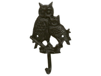 Крючок Совы, чугун, 12,2×4,3×20,5см, цвет коричневый