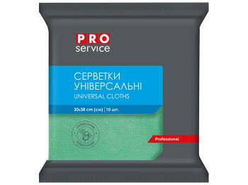 Серветки віскозні Pro Service, 30х38см, 10шт, зелені