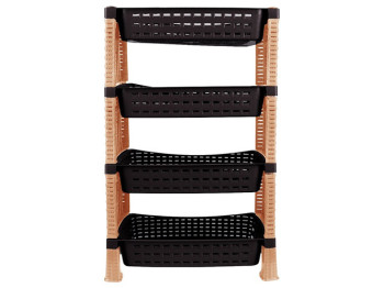 Этажерка універсальна Violet House 0761 Роттанг Эко Brown, 4-х ярусная, 8690070086602