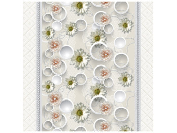 Клеенка GlossyN, 3 слоя, на тканевой основе, глянцевая, 1,37×20м, дизайн кружевной (цена за рулон)