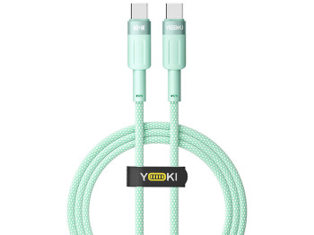 Кабель Yoki Style, Type-C — Type-C, 60W, 1,2м, Мятный