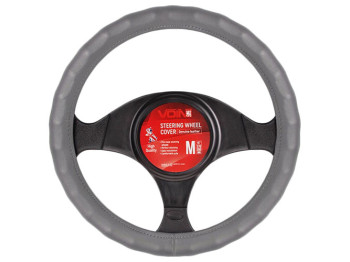 Чохол для керма VLOD-L06 M (37-39см) сірий БО шкіра