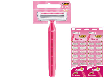 Станок одноразовий для гоління Bic "Pure 3 lady" рожевий, 3 леза (ціна за 1 шт)