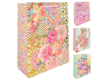 Пакет подарочный бумажный S Delicate bouquet 18х23х8см