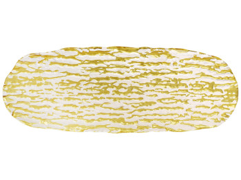 Блюдо сервірувальне скляне Gold, 18×49см