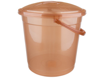 Ведро R-plastic прозрачное с крышкой, 10л, бронза