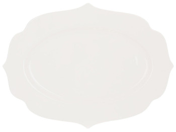 Овальное фарфоровое блюдо Harmony, 35,5х25,5х2,5см, цвет - белый