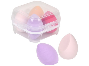 Спонжі для макіяжу, поролон, 9,5×6,5см, 4 шт/уп