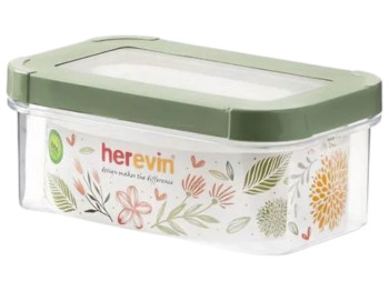 Контейнер Herevin Storage, прямоугольный, пластик, 600мл, 15,5×9,5×6см, цвет зеленый