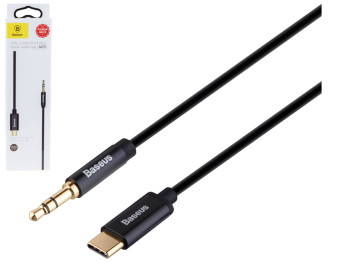 Кабель Aux Baseus Male Type-C to 3.5mm CAM01, Цвет Черный, 01