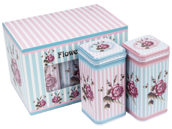 Банки металлические для хранения квадратные 7,5х7,5х14,5см (цена за набор 6 предметов)