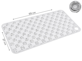 Килимок Bathlux для ванної протиковзкий, ПВХ, 69x37 см, колір сірий
