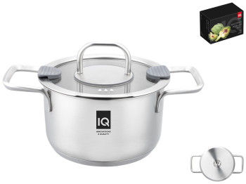 Кастрюля IQ Be Creative с крышкой, 20см, 3,5л, 6900069988629