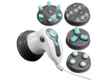 Массажер Body Innovation Sculptural, от сети, вибромассажер с насадками, с подогревом, цвет белый