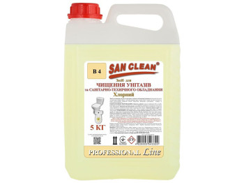 Засіб для чищення унітазів і санітарно-технічного обладнання San Clean Professional Line Хлорне, 5л