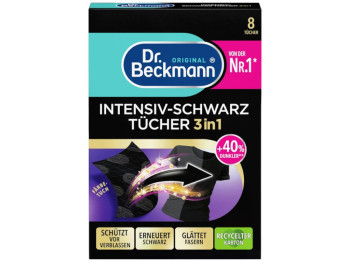 Серветки для відновлення білизни Dr. Beckmann Intensiv-Schwarz, 3 в 1, 8шт