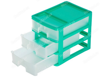 Комод настольный R-Plastic А4 на 3 ящика, мята, 35x25,5x28см, 03307