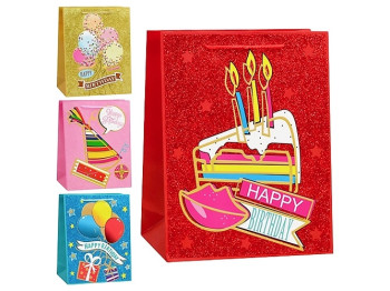 Пакет подарочный бумажный M Party, 26x32x10см