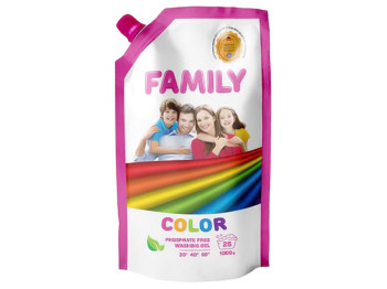 Гель для стирки Family для цветных вещей дойпак 1л