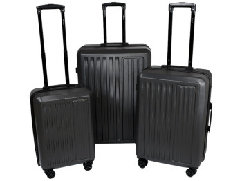 Валіза з кодовим замком, пластик, метал, 20/24/28 дюймів, колір сірий (ціна за набір 3шт)