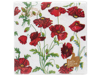 Салфетки бумажные двухслойные La Fleur Маковое полотно, 33×33 см, 16 шт