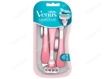 Бритвы одноразовые женские Venus Sensitive 3 лезвия (цена за набор 6шт)