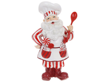 Декоративная фигура Санта – Повар, 47см, цвет - красный с белым