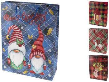 Пакет новогодний бумажный L С Рождеством! 31х12х40см