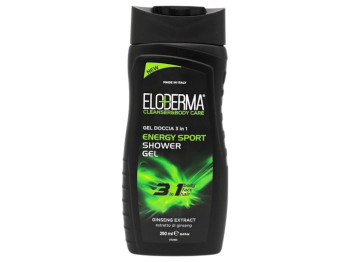 Гель для душа мужской Eloderma Energizing 3в1, с экстрактом женьшеня, 250мл