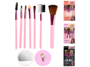 Набор кистей для макияжа Pabibrow, алюминий, пластик, 17см, 3 дизайна (цена за 8 предметов)