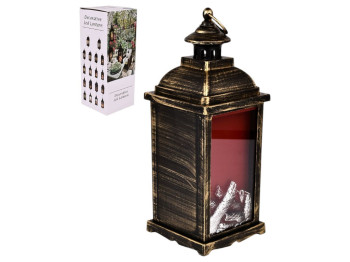 Камин-светильник декоративный с LED подсветкой, 13×13×30 см, питание от USB и батареек, цвет бронзов