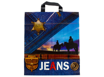 Пакет "петля" "Jeans - Sheriff" 43x37 (ціна за упаковку 25шт)