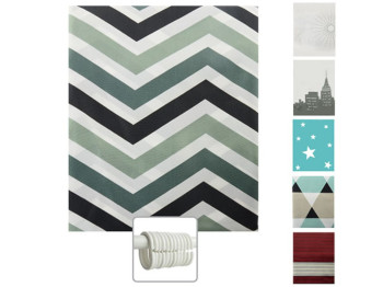 Штора для ванної кімнати, сатин (PE), 170×180см, 6 дизайнів (ціна за 1шт)