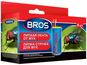 Липкая лента от мух BROS круглая (цена за упаковку 4шт)