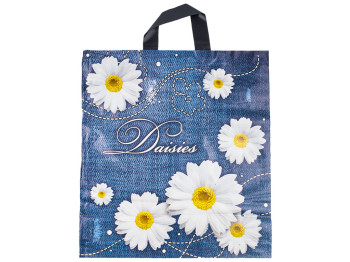 Пакет "петля" "Daisies (джинс)" 43x37 (цена за упаковку 50шт)